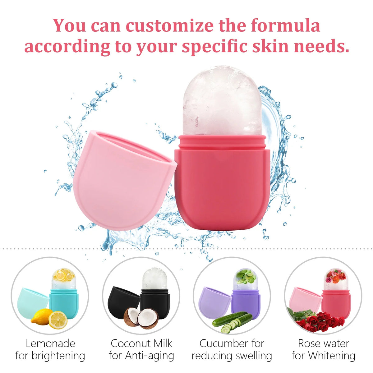 Ice Roller for Face, Ice Face Roller for Eyes, Guasha,Diy Silicone Ice Mold for Face Massager, Facial Beauty Ice Roller Skin Care Tools,Roller for Face&Eyes,Remove Fine Lines(Black)