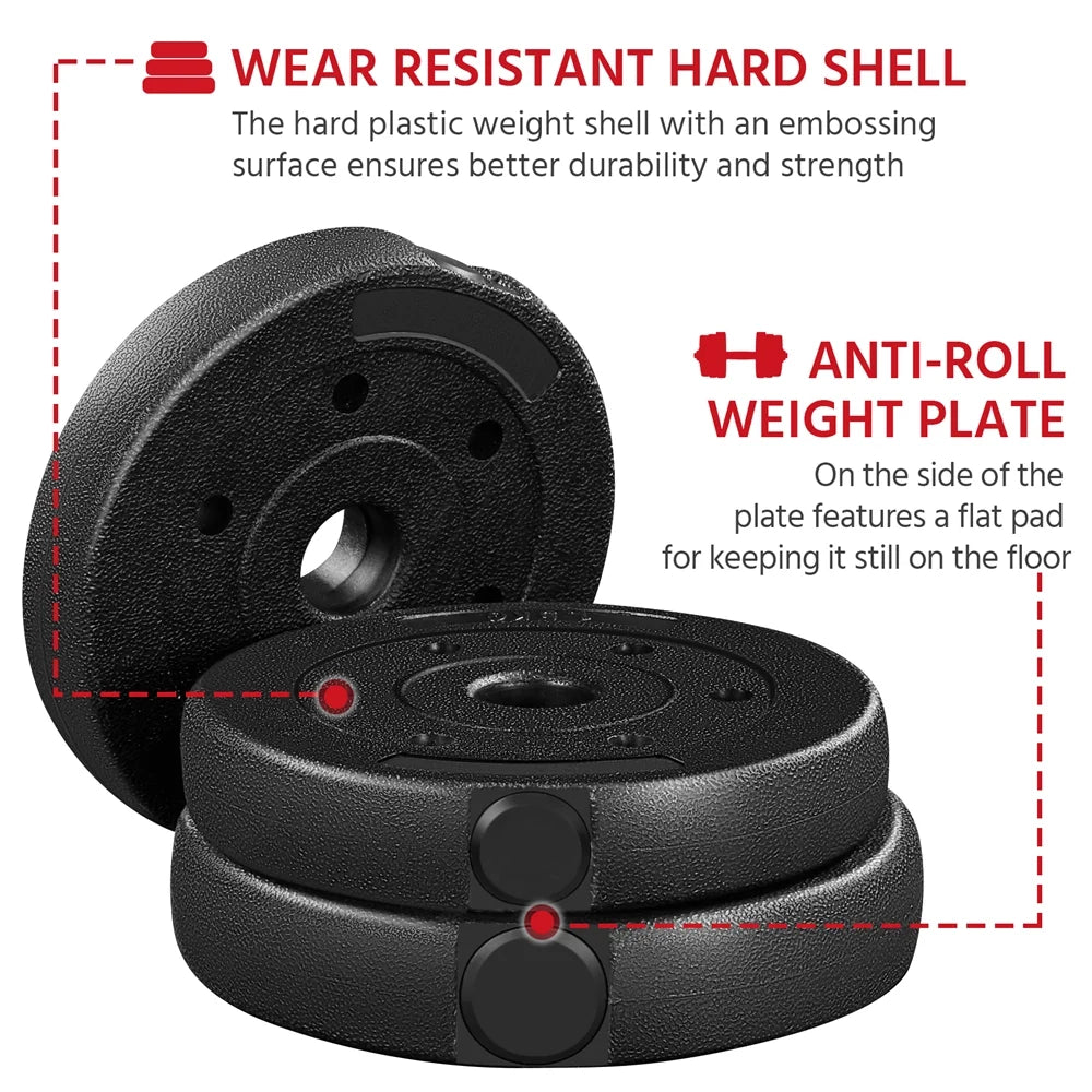 Adjustable Dumbbell Set for Home and Gym Exercise, Black, 44 Lb
