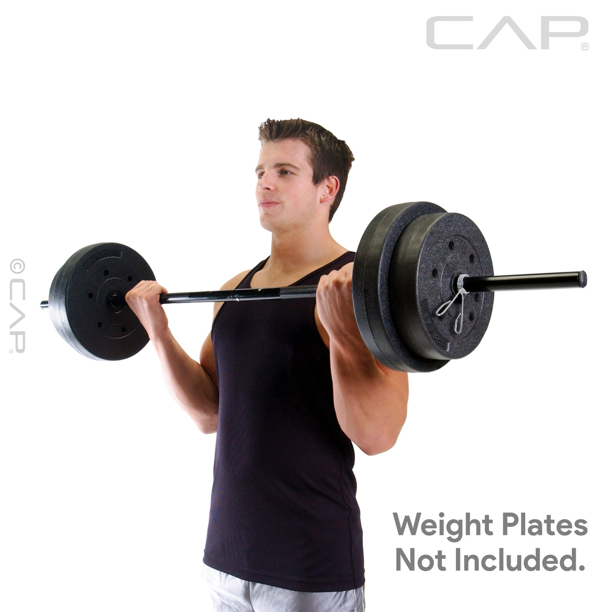 Barbell Standard 4.5 Foot Weight Lifting Bar with Collars – (Best for Use with Vinyl Weight Plates)