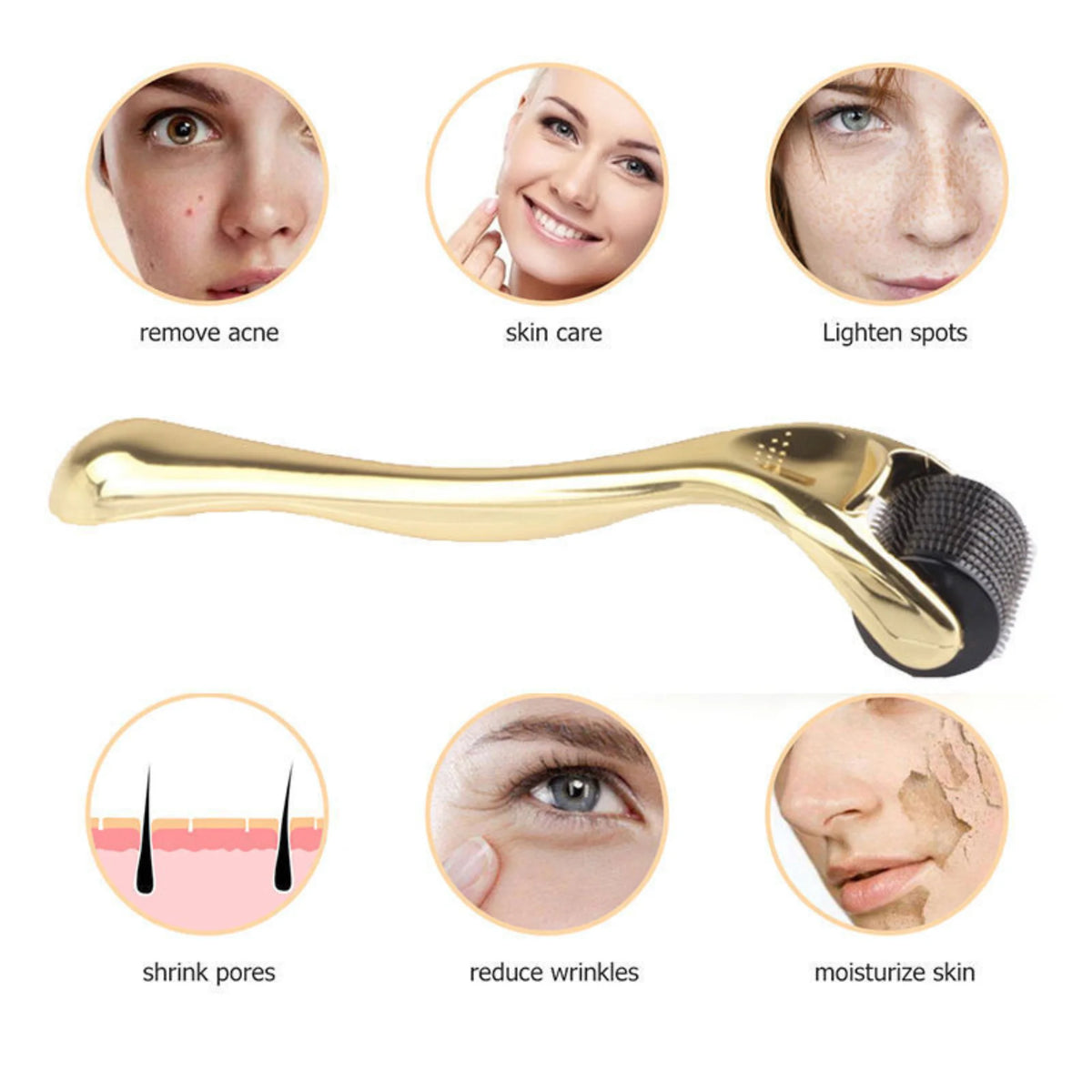 Premium 1-Piece Derma Roller for Hair Growth with Microneedling Roller for Scalp & Beard Care