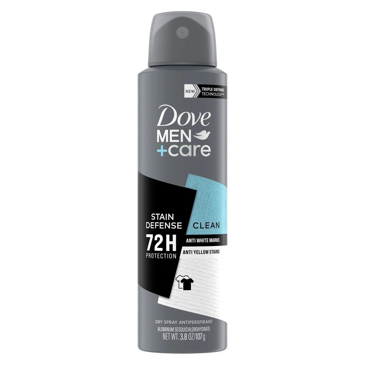 Stain Defense Long Lasting Antiperspirant Deodorant Dry Spray, Clean, 3.8 Oz