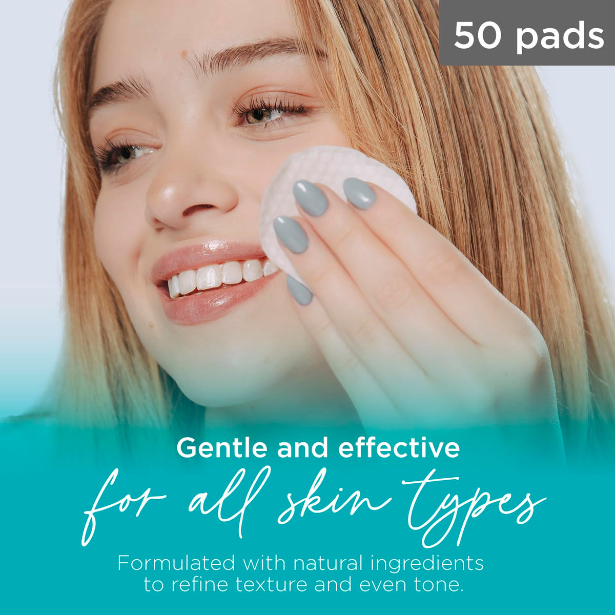 18% Glycolic Acid Pads for Face (50 Pads) - Exfoliating Pad for Face with Witch Hazel, Vitamin C, Vitamin B5 and Vitamin E - Smooth Pore Pad Reduce Pigmentation and Fine Lines