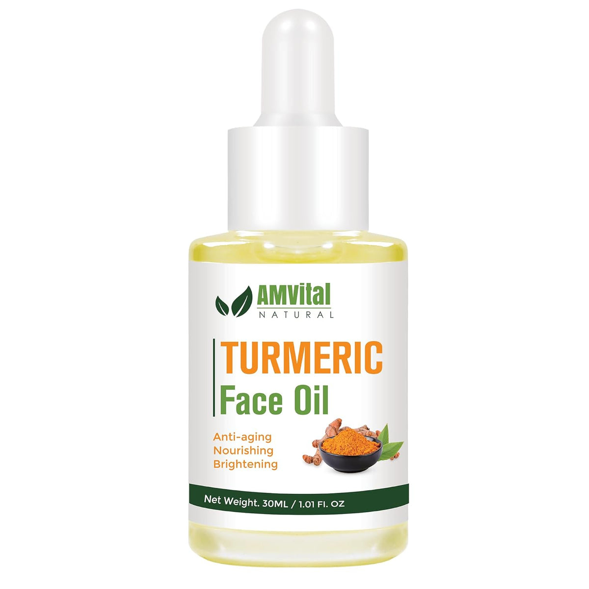 Turmeric Face Oil for Daily Use - Lightweight Facial Oil with Plant-Based Ingredients - Fast-Absorbing Formula for Smooth Looking Skin - 30Ml Bottle