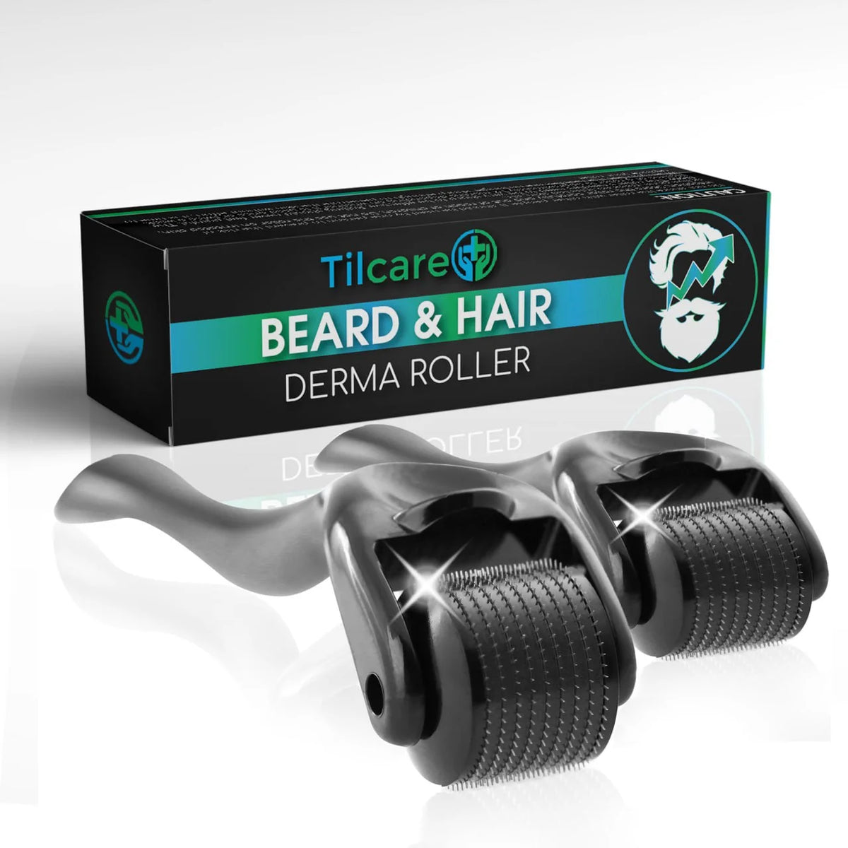 Beard and Hair Growth Derma Roller by  - Sterile Titanium Beard Roller 0.25Mm for Men - Microneedle Tool for Dormant Scalp and Facial Follicles That Painlessly Creates Thicker Hair