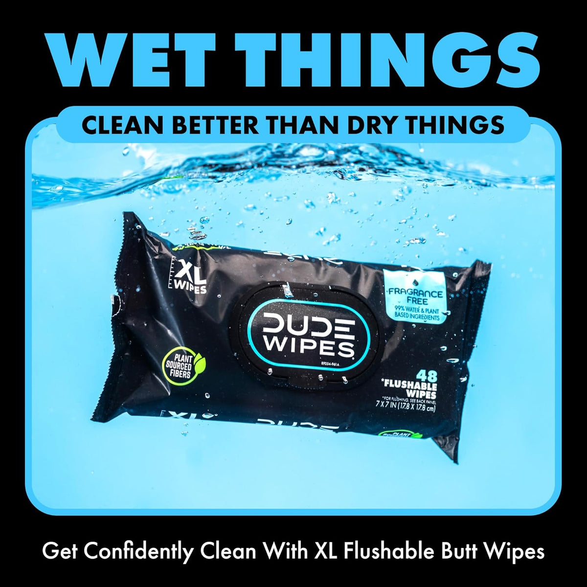 - Flushable Wipes - 6 Pack, 288 Wipes - Unscented Extra-Large Adult Wet Wipes - Vitamin-E & Aloe - Septic and Sewer Safe