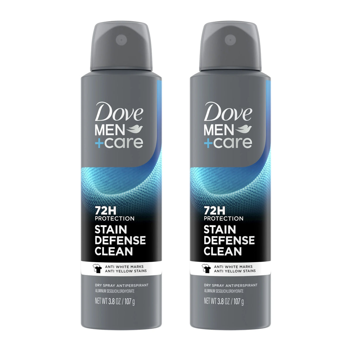 Antiperspirant Deodorant Spray for Men Stain Defense Clean, 3.8 Oz 2 Count