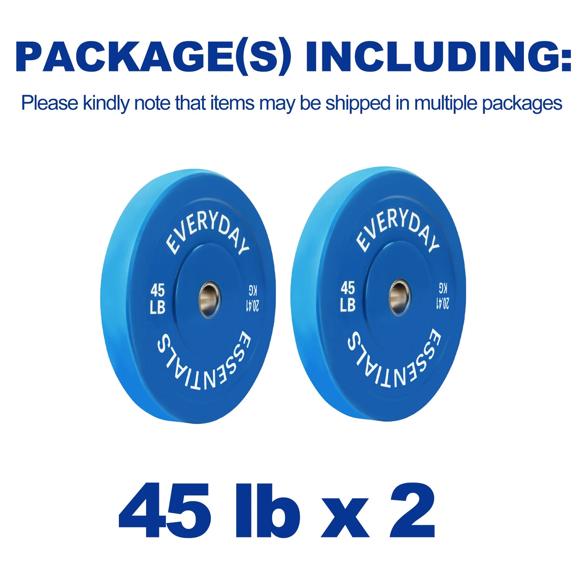 (3 Pack)  Olympic Bumper Plate Weight Plate, 45 Lbs Pair Color