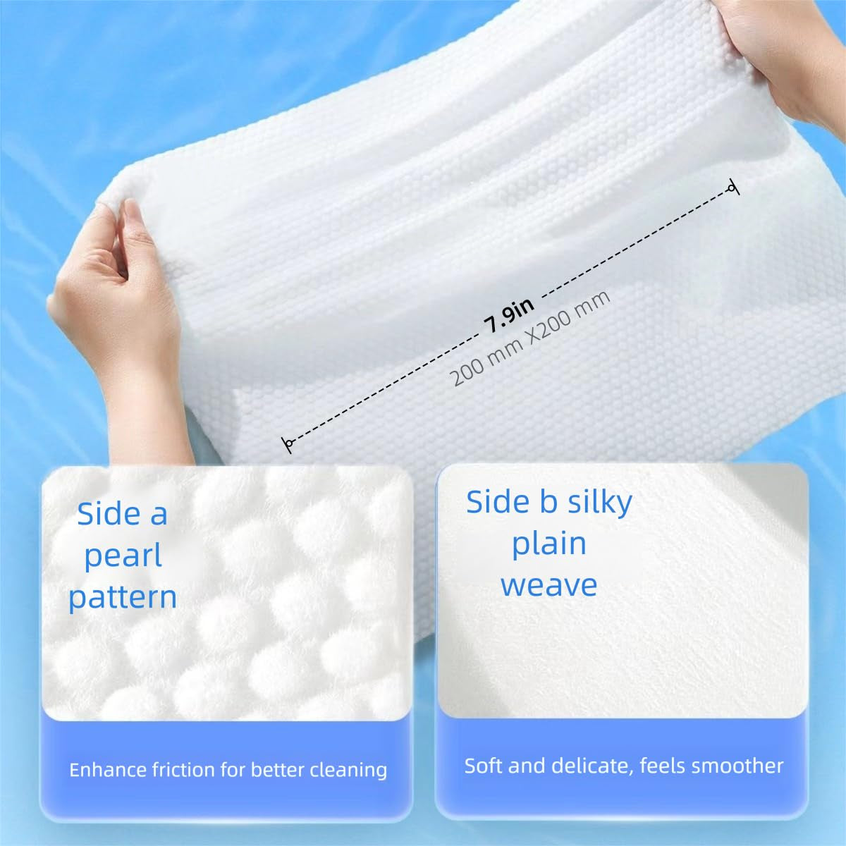 Disposable Face Towels,  Thick and Soft Face Towels. 100% Pure Cotton, Super Thick 150%. Suitable for Makeup Removal and Cleansing, and Applicable to Sensitive Skin. (Extra Thick 150 Pieces)