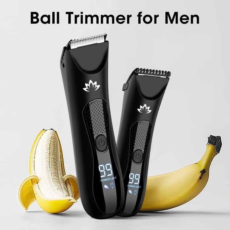 Manscape Body & Pubic Hair Trimmer for Men, Groin & Ball Trimmer Men, Bikini Trimmer Women, Body Groomer Ball Shaver for Smooth Wet/Dry Shaving, Led Light