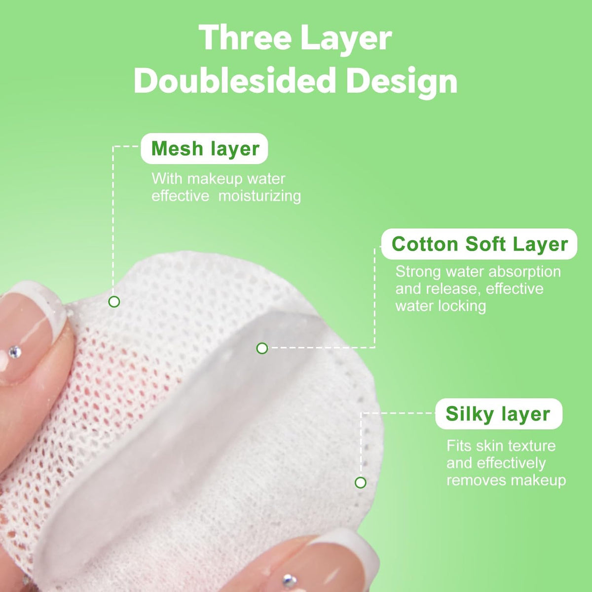Boxed 100% Cotton Rounds for Face (150), Dual-Texture, Soft, Lint-Free Makeup Remover Pads, Hypoallergenic, Highly Absorbent