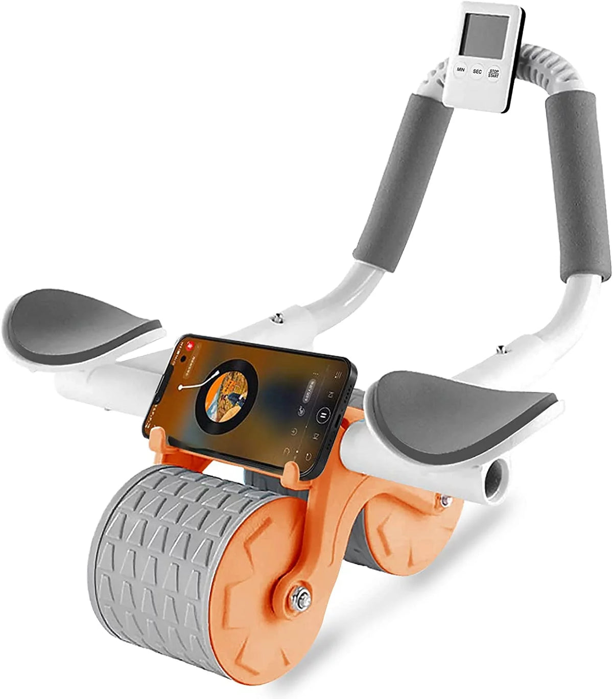 2025 New with Timer Ab Abdominal Exercise Roller Elbow Support, Abs Roller Wheel Core Exercise Equipment, Automatic Rebound Abdominal Wheel