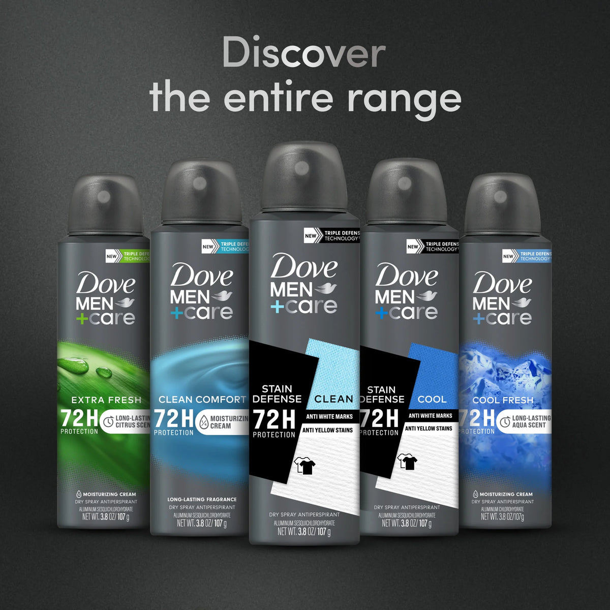 Stain Defense Long Lasting Antiperspirant Deodorant Dry Spray, Clean, 3.8 Oz