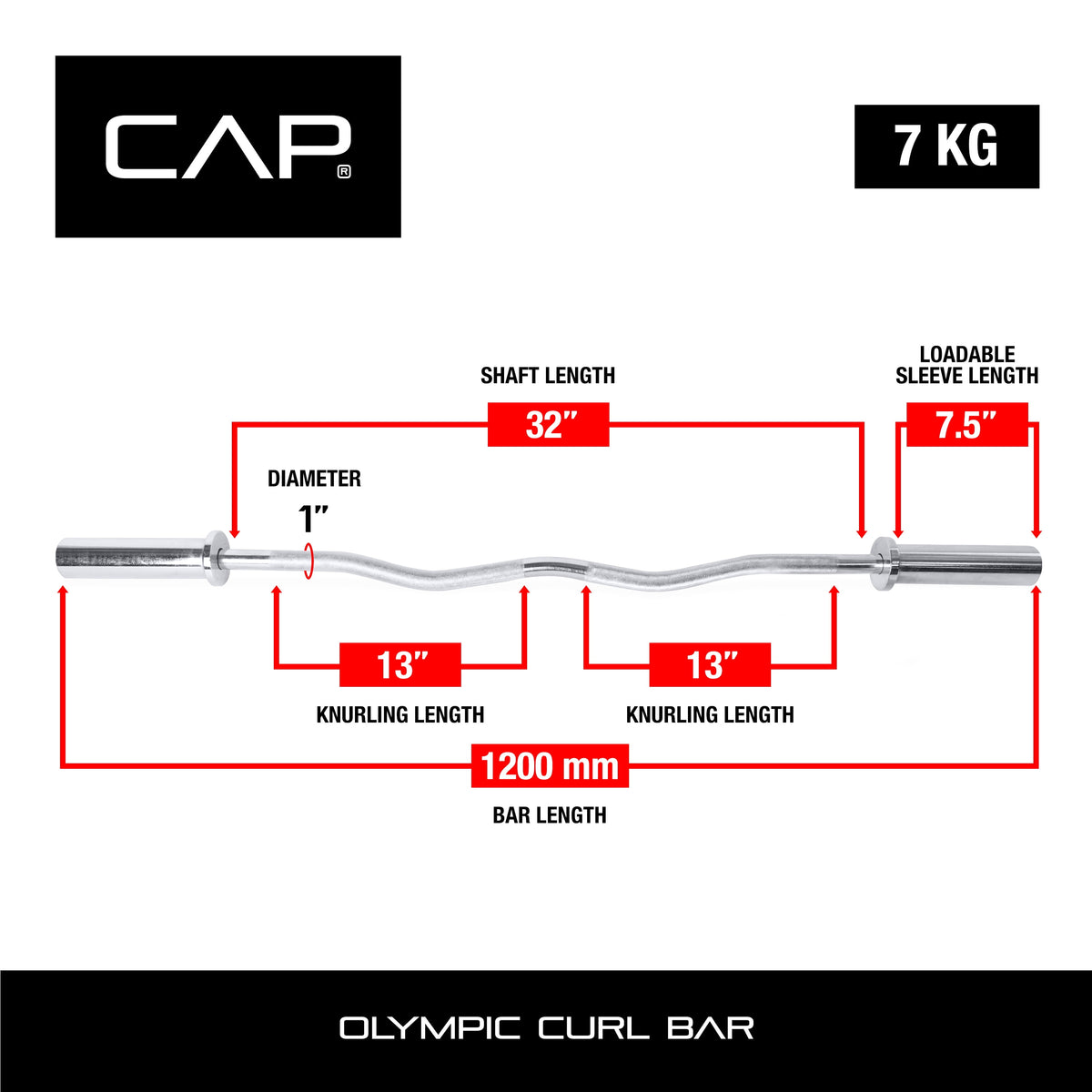 Barbell 47 In. Olympic EZ Curl Bar with Collars, 200Lb acity, Chrome