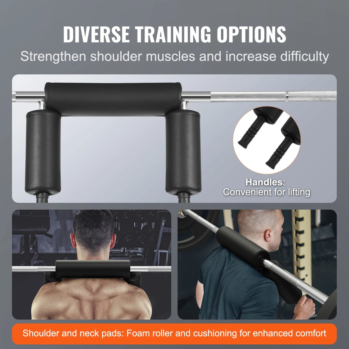 Safety Squat Bar Fitness Squat Bar Attachment 700LB Weight Lifting