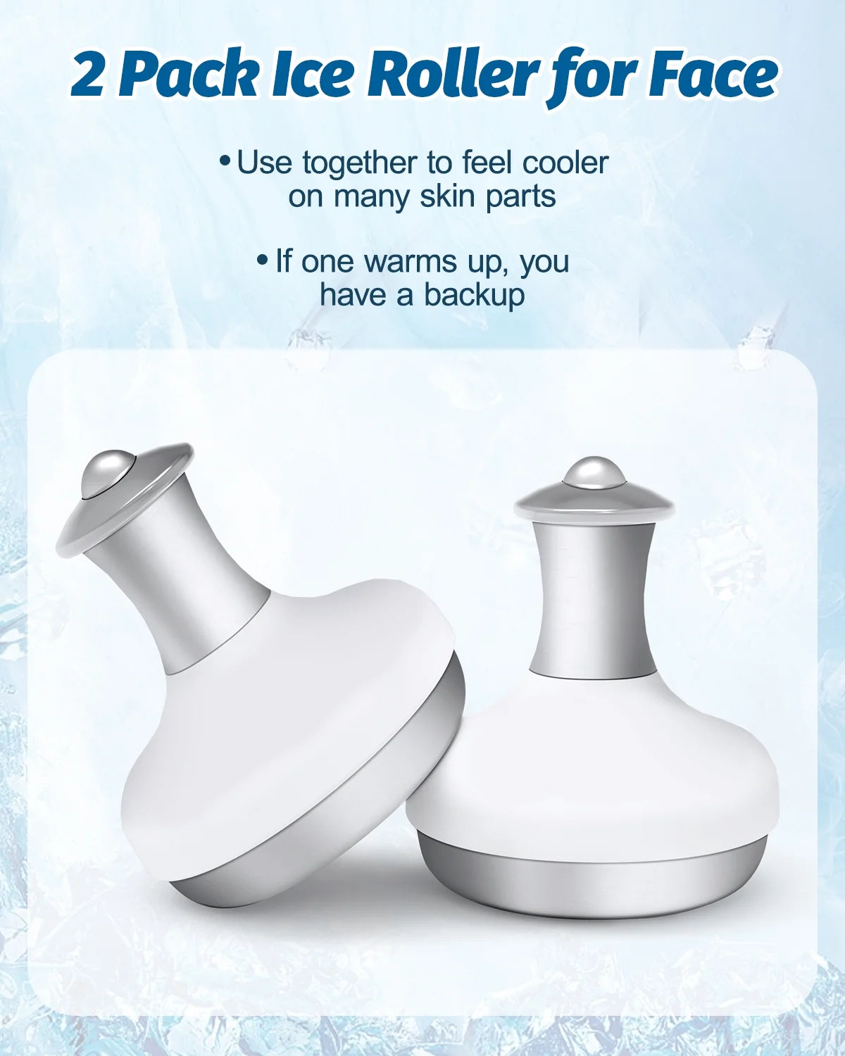 Facial Ice Roller for Face, 2 Ice Globes for Long Lasting Cold,Face&Eye Roller for Puffy Eyes and Cold Massage for Migraines,Gift for Her