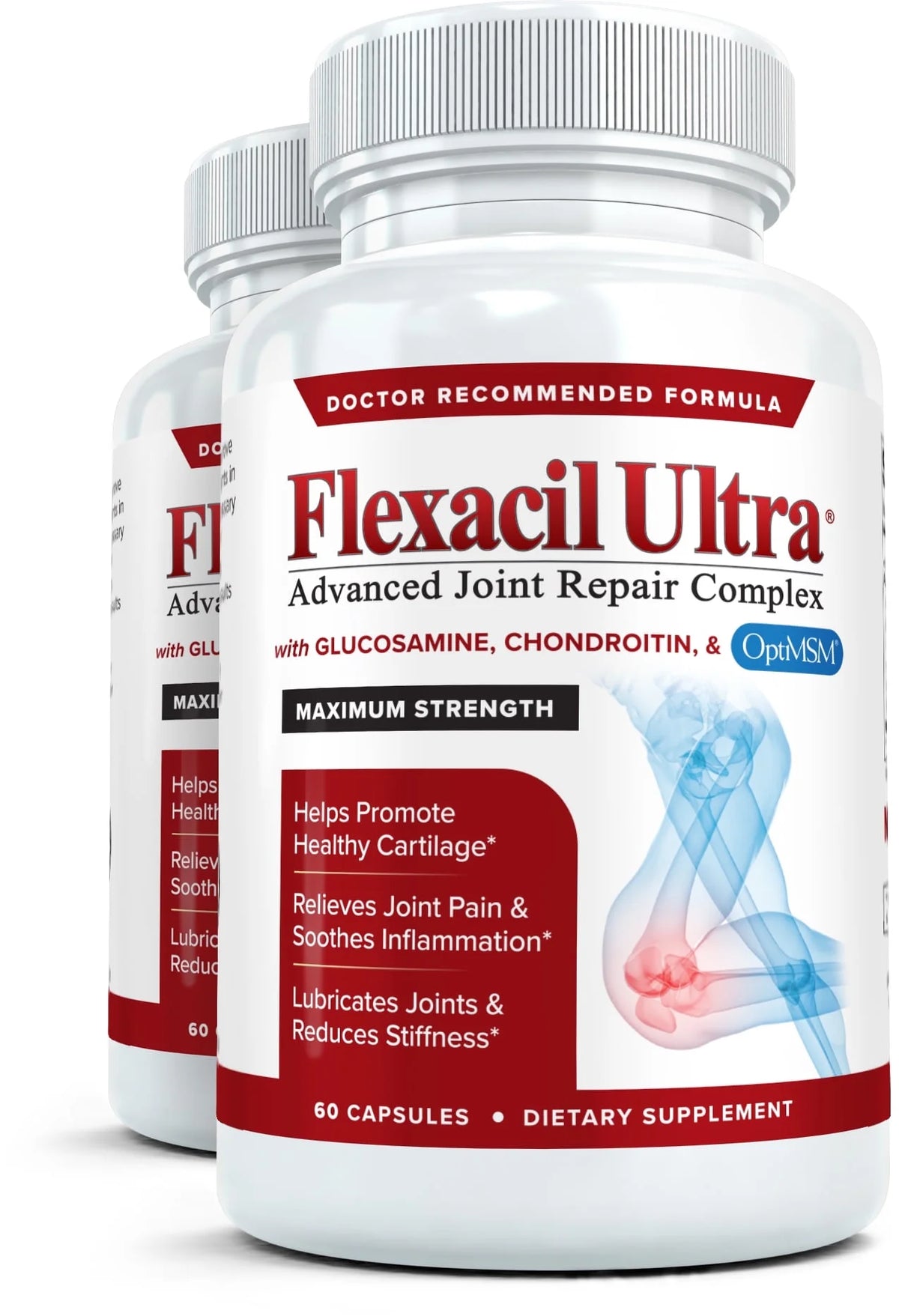 Ultra (2 Bottles) Joint Support Supplement with Glucosamine, Chondroitin & MSM, 120 Caps