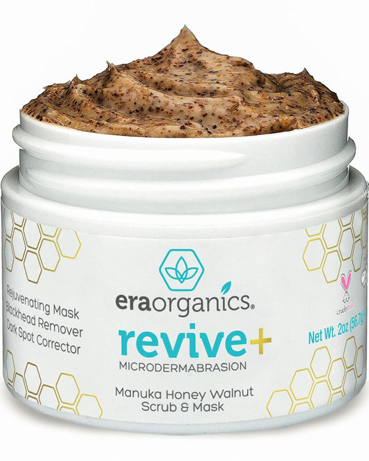 Microdermabrasion Facial Scrub & Face Exfoliator - Spa Quality Exfoliating Mask with Manuka Honey plus Walnut for Blackheads, Buildup, Wrinkles 2Oz