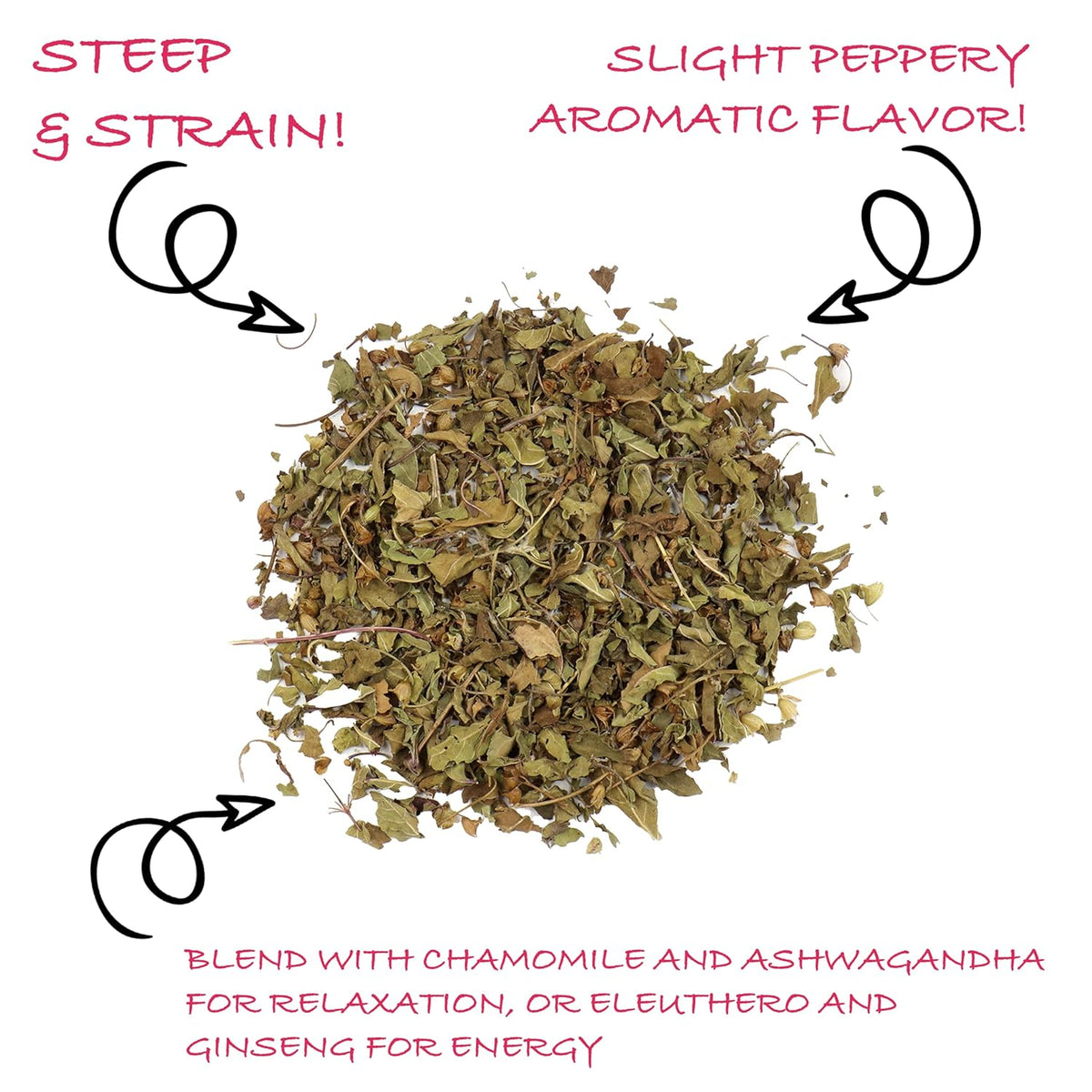 Organic Holy Basil Tea, 8Oz - Tulsi Krishna - Loose Leaf Premium Herbal Tea, 100% Pure Tulsi Holy Basil, Fair Trade, Adaptogenic, Kosher