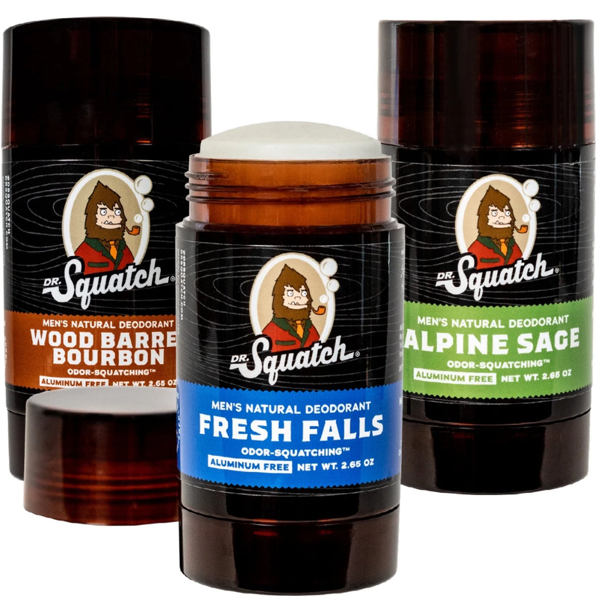 Natural Deodorant – Alpine Sage, Wood Barrel Bourbon, and Fresh Falls (2.65 Oz, 3 Pack)
