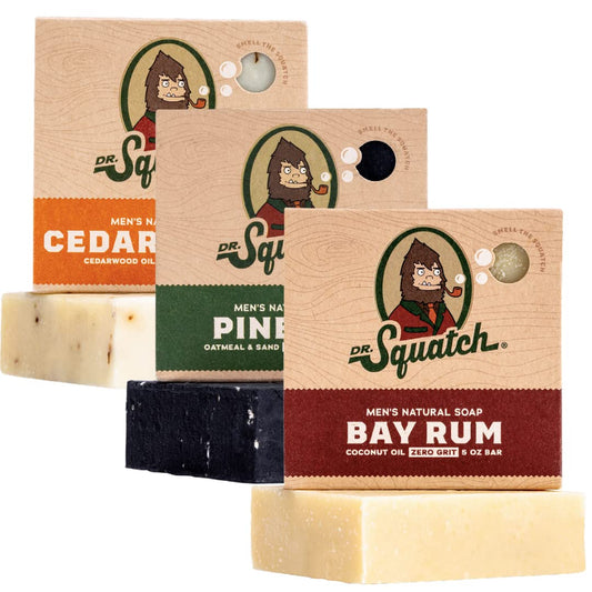 Natural Bar Soap for Men - Cold Process Soap with No Harsh Chemicals - Pine Tar, Cedar Citrus & Bay Rum (5 Oz, 3-Pack)