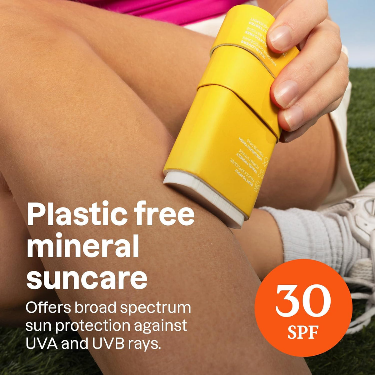 Bundle of  Mineral Sunscreen Stick with Zinc Oxide, SPF 30 + Tinted Mineral Sunscreen, Face Stick, SPF 30 + Lip Balm, SPF 15 + after Sun Stick, Mint & Cucumber