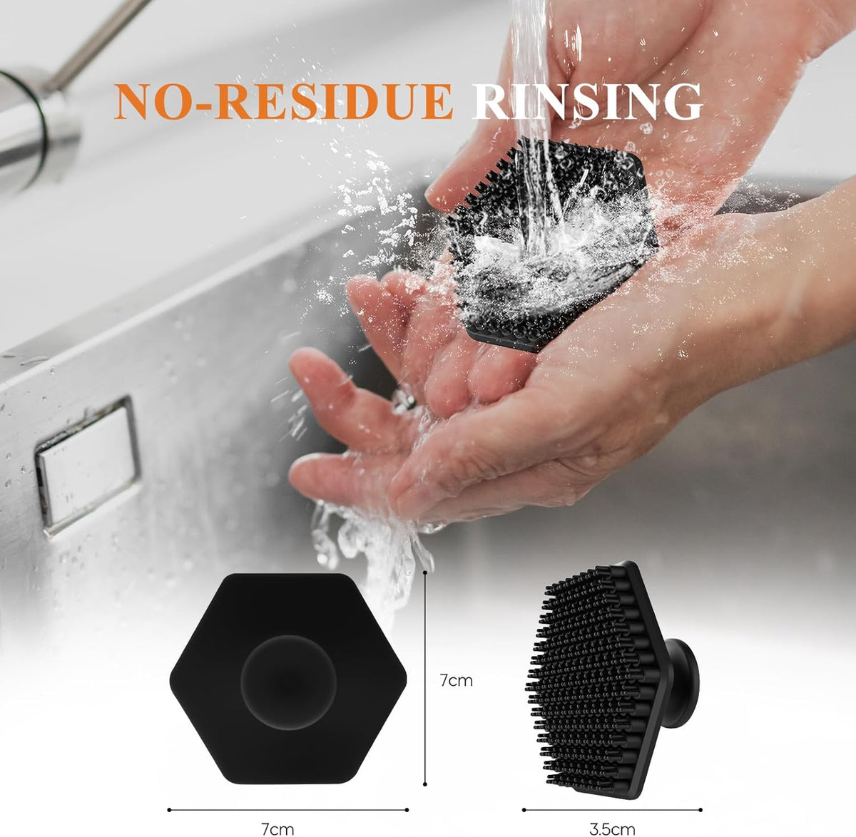 Silicone Face Scrubber for Men, Gentle Exfoliator Pad & Massager, Facial Cleansing Brush Silicone Face Wash Brush Removes Dead & Dry Skin (Black)