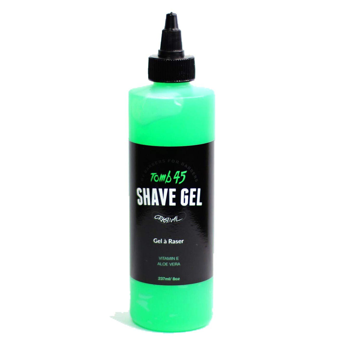Tomb 45 Shave Gel for Men, Non-Foaming Fresh Scent Clear Shaving Gel with Skin Replenishing Vitamin E and Soothing Aloe Vera, Sensitive Skin Moisturizer 8Oz