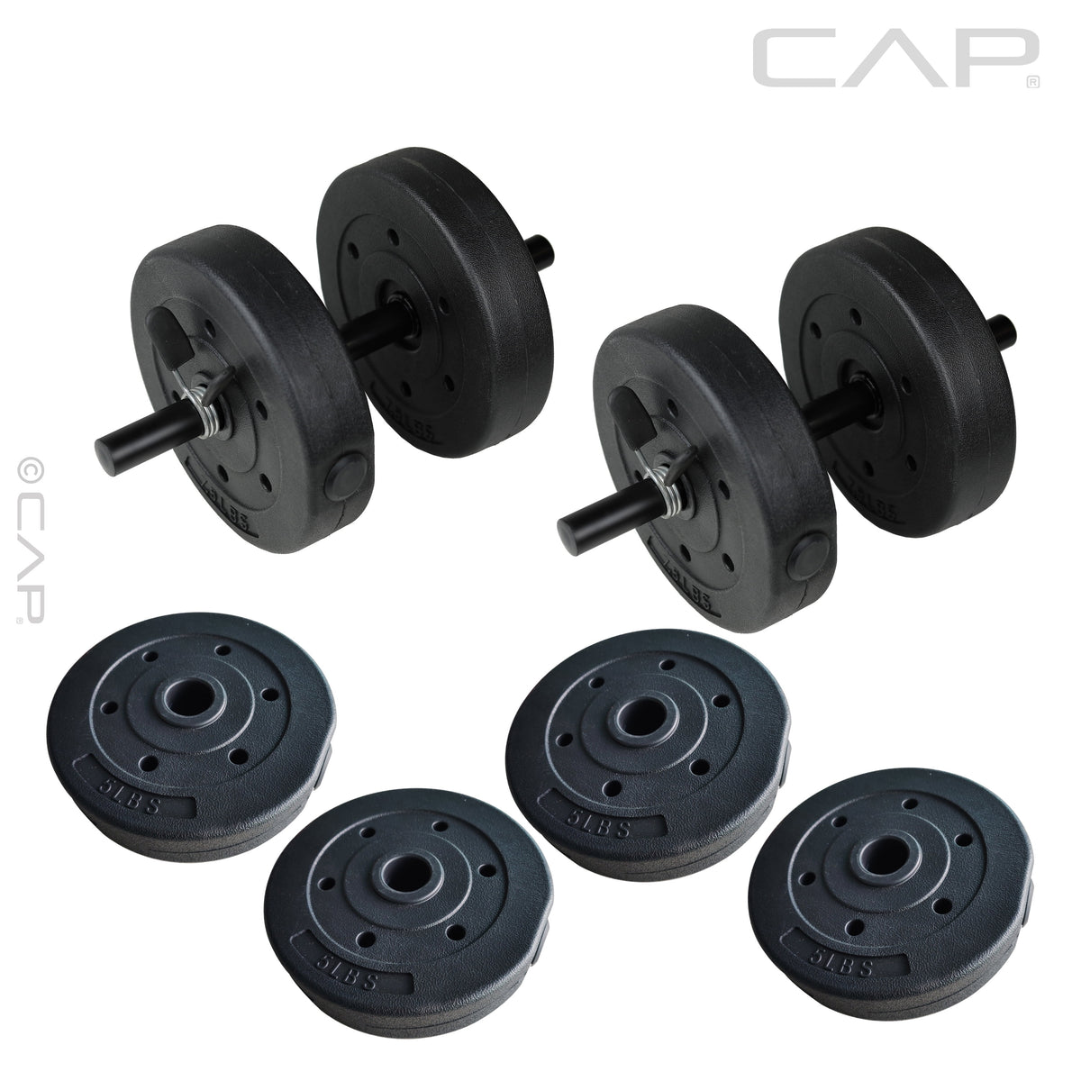 Flat Weight Bench & 50 Lb Adjustable Vinyl Dumbbell Set Combo