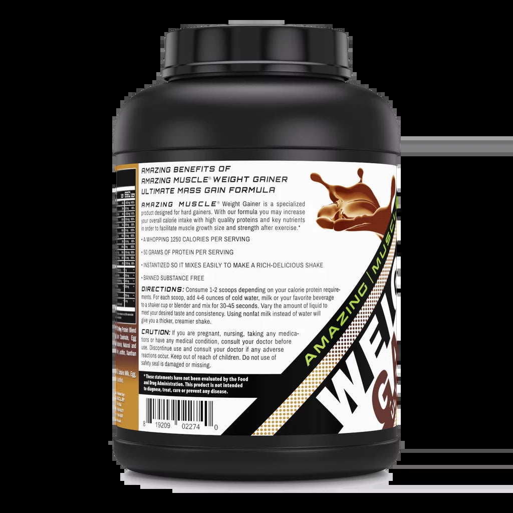 Whey Protein Gainer Chocolate Flavor 6 Lbs Supplement | Non-Gmo | Gluten Free | Made in USA
