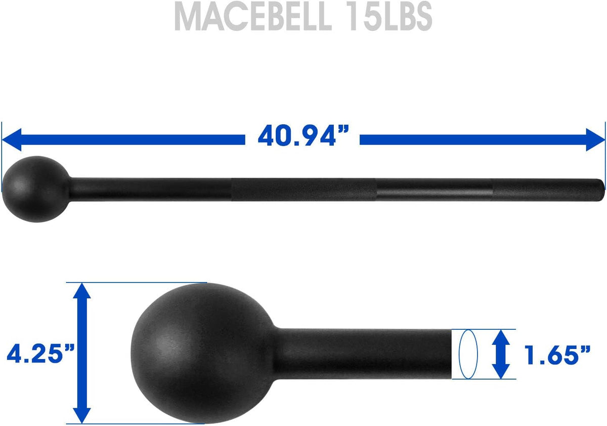 Steel Mace Bell for Strength Training - Support Full Body, Muscles, Shoulder, Grips & Forearms Workouts to Rehabilitation, Stretching 5, 7, 10, 15, 20, 25, 30Lb for Woman & Man