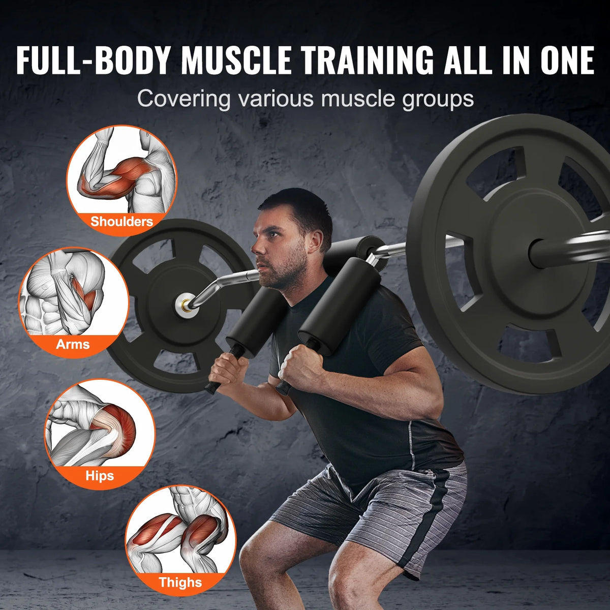 Safety Squat Bar Fitness Squat Bar Attachment 700LB Weight Lifting