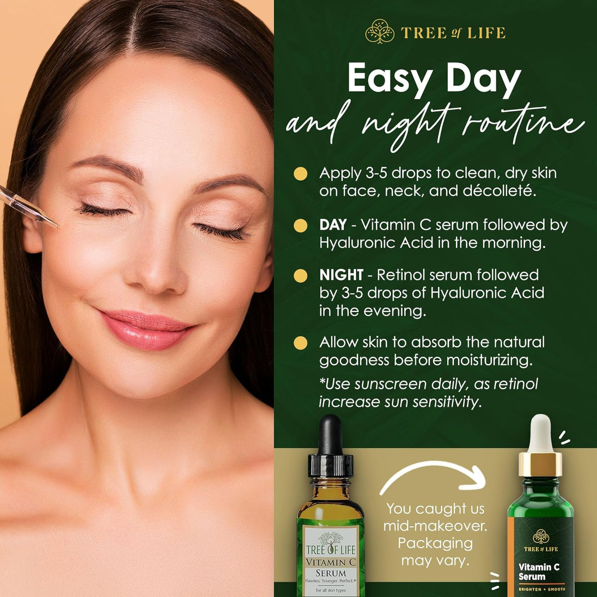 Facial Skin Care Set, Brightening, Firming, Hydrating, Dry Face, Dermatologist Tested - Trio Power Kit, Vitamin C, Retinol and Hyaluronic Acid, 3 Count of 1 Fl Oz