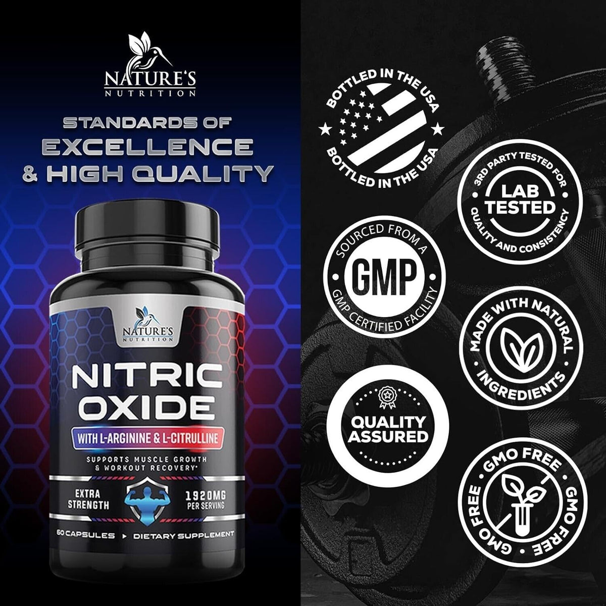 Nitric Oxide Booster Extra Strength- L Arginine 3X Strength Nitric Oxide Support