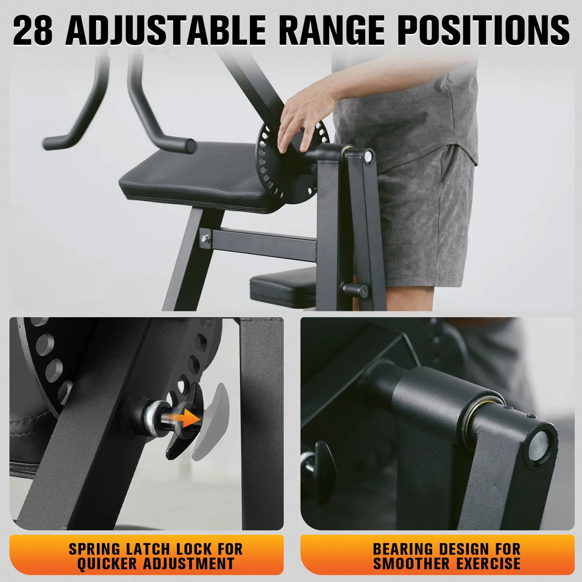 Preacher Curl Bench, Adjustable Seat, 2 in 1 Plate-Loaded Bicep Tricep Curl Machine for Home Gym