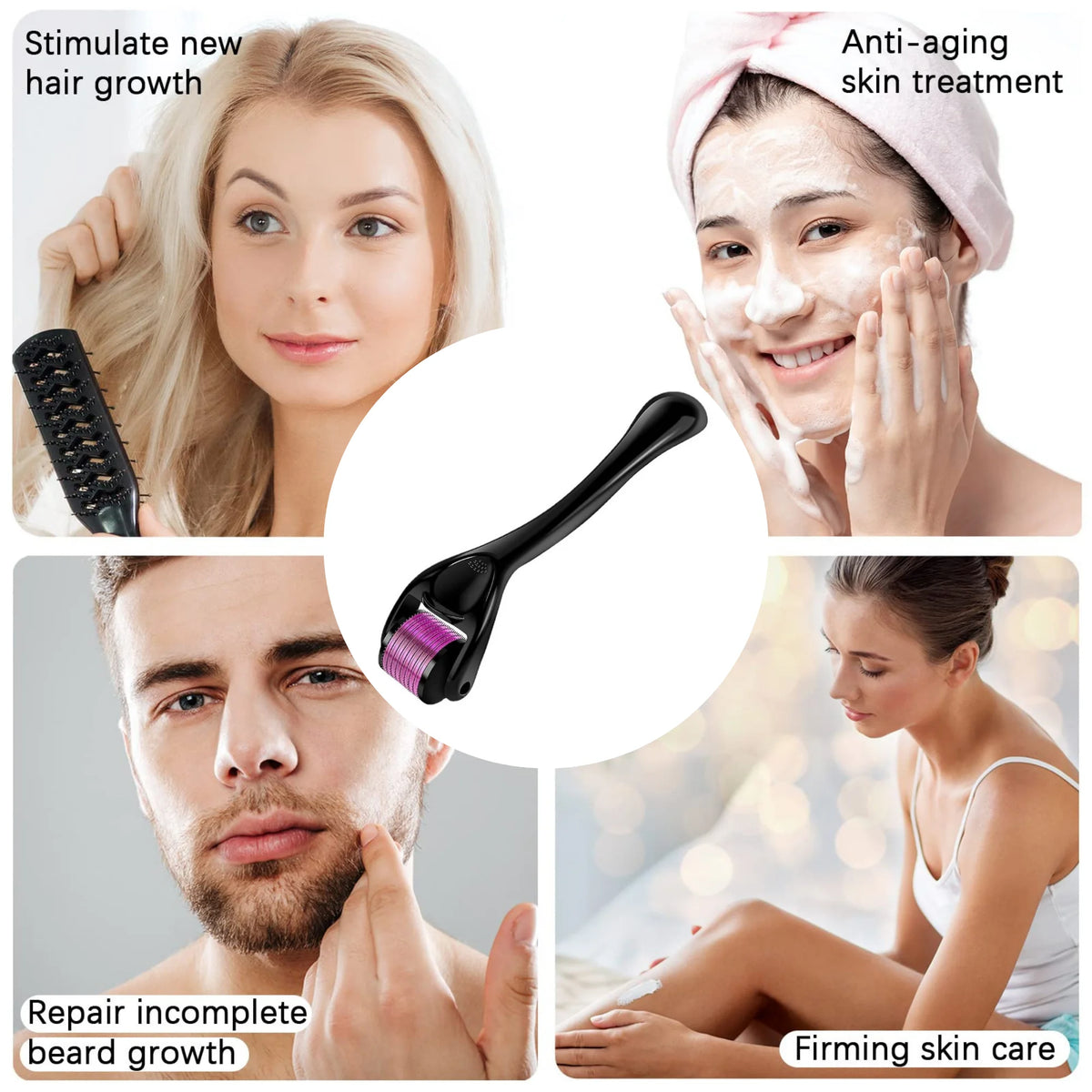 0.5Mm Hair Growth & Beard Needling Roller - 1-Piece Derma Roller