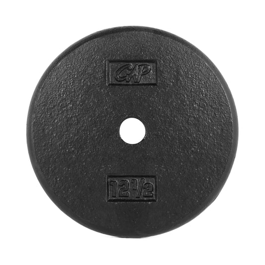 Barbell - Standard Cast Iron Weight Plate, 12.5 Lbs, Black