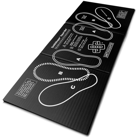 Squat Mat Exercise Kneeling Pad | 30.75-Inch Mat for Leg Muscle Targeting | Folds to 0.9-In. Thick Knee Pad - Ab Rollouts - Knee Pushups | Cushion Elbows - Planks | Black