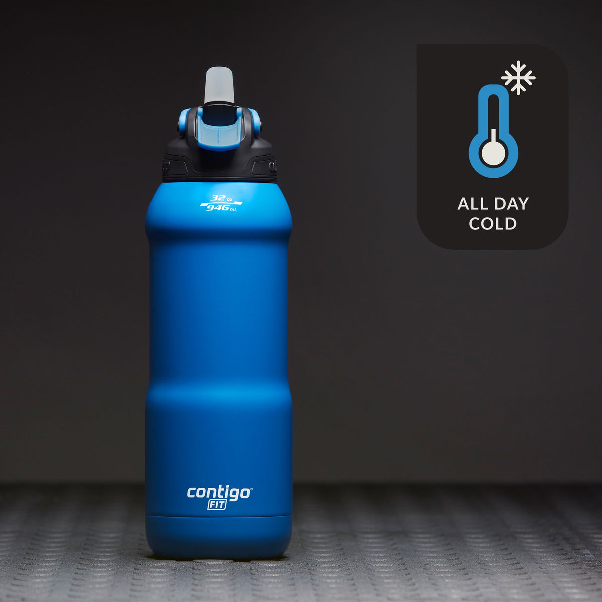 Fit Stainless Steel AUTOSPOUT Water Bottle with Straw, Amp, 32 Fl Oz.