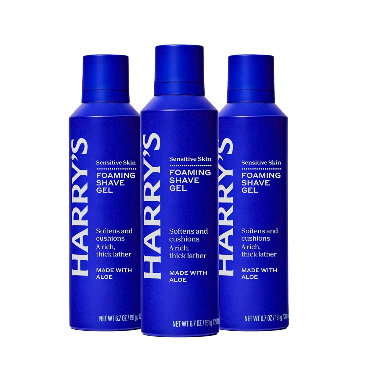 Foaming Shave Gel for Men with Aloe - (3 Pack) 6.7Oz - Soothes and Cushions Skin for Shaving - Safe for Sensitive Skin