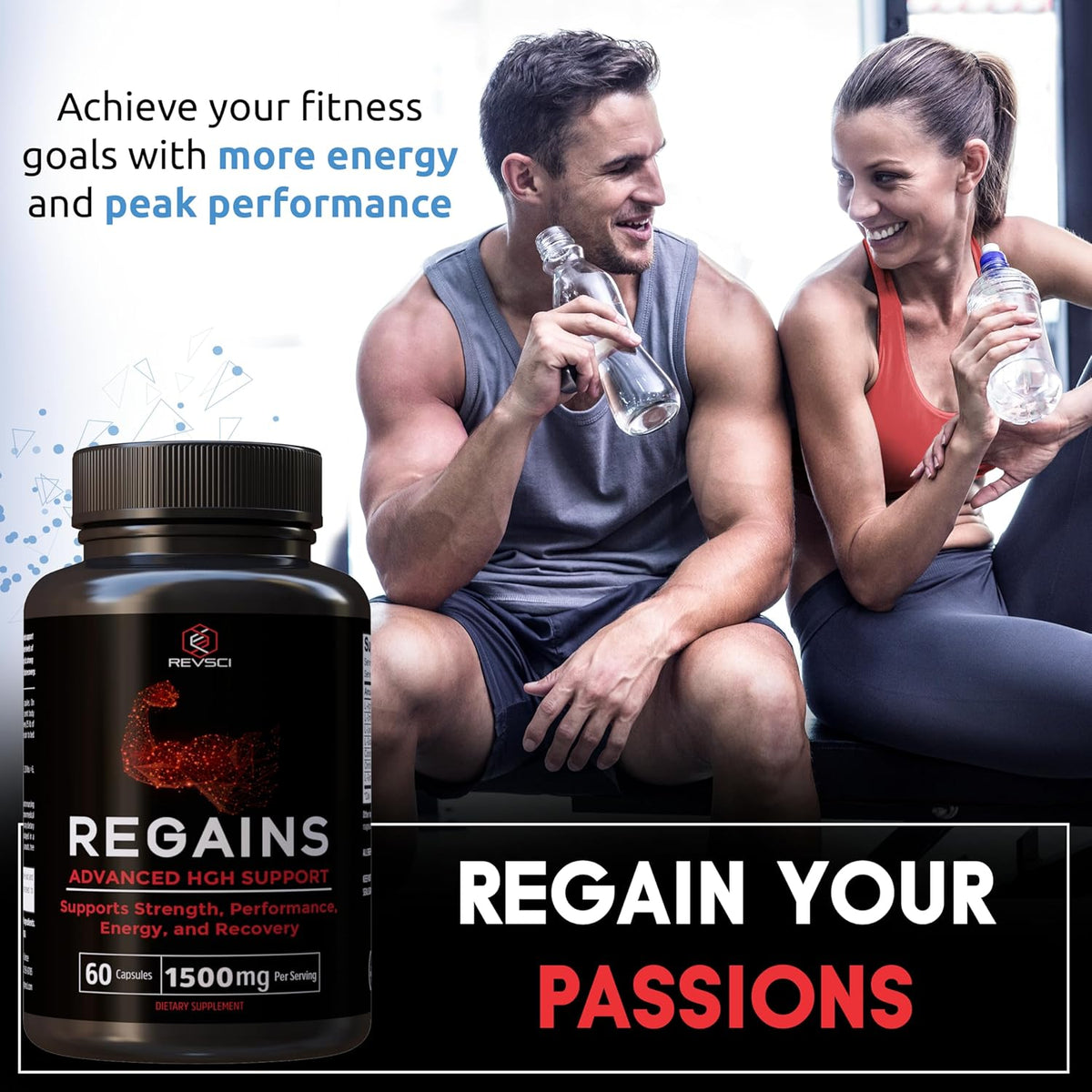 Regains HGH Supplements for Men & Women - Natural GH Boost, HGH Human Growth