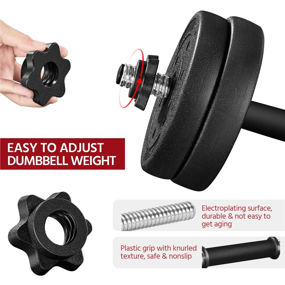 Adjustable Dumbbell Set for Home and Gym Exercise, Black, 44 Lb