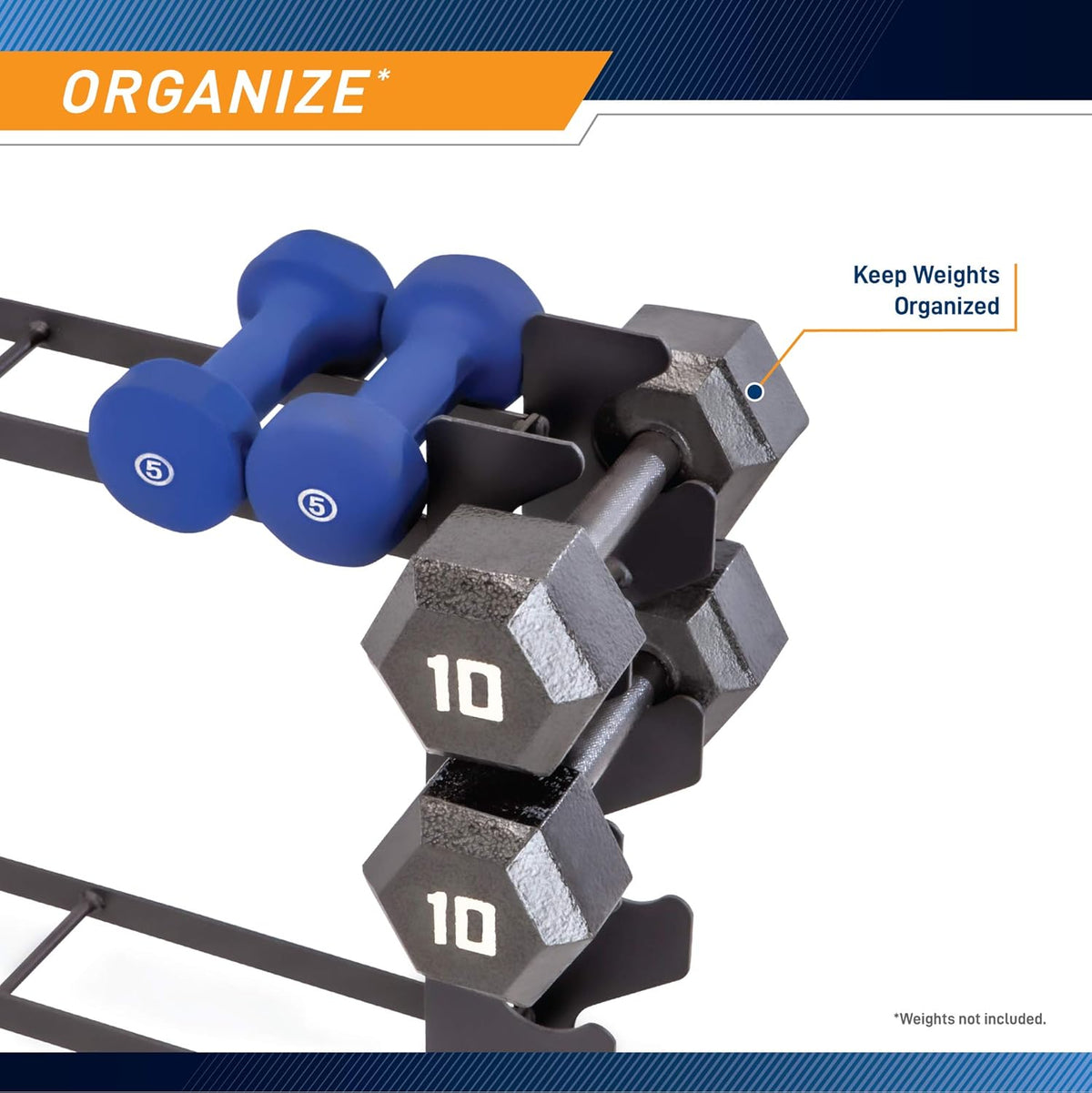 Weight Storage Organizer Racks for Dumbbells, Kettlebells, Weight Plates