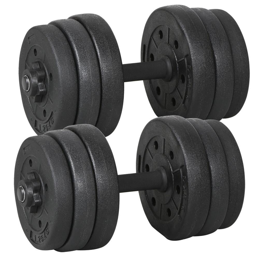 44LB Dumbbell Set Adjustable Weight Plates, Black