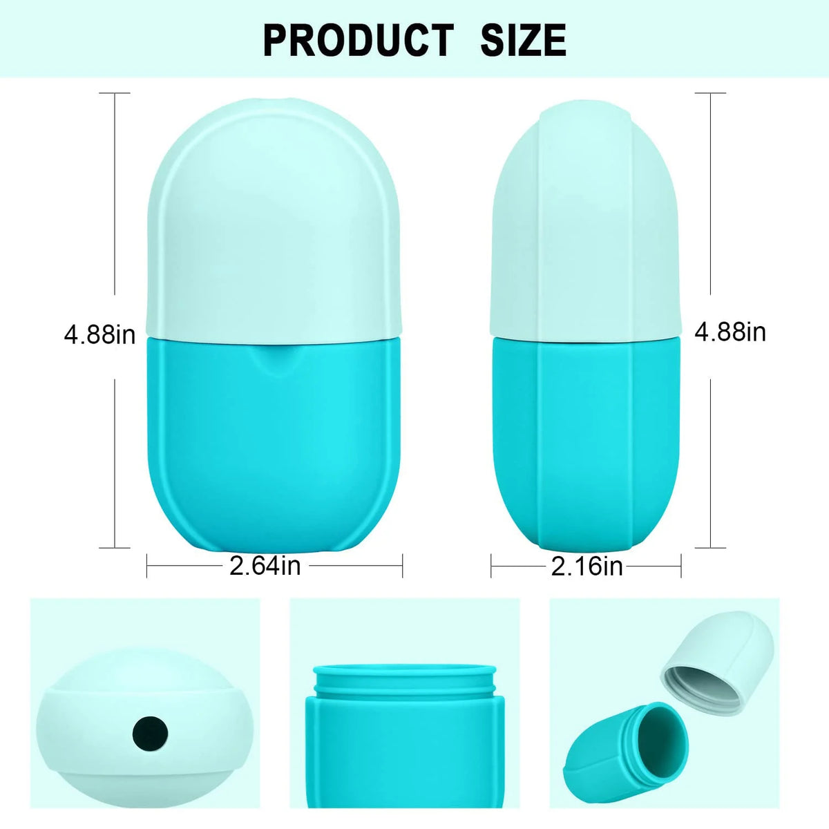Ice Roller for Face and Eye - Upgrated Ice Facial Roller Massage Shrink Pore Skin Care Tools Reusable Ice Stick Remove Dark Circle Ice Face Mold Sphere for Brighten Lubricate Fine Lines