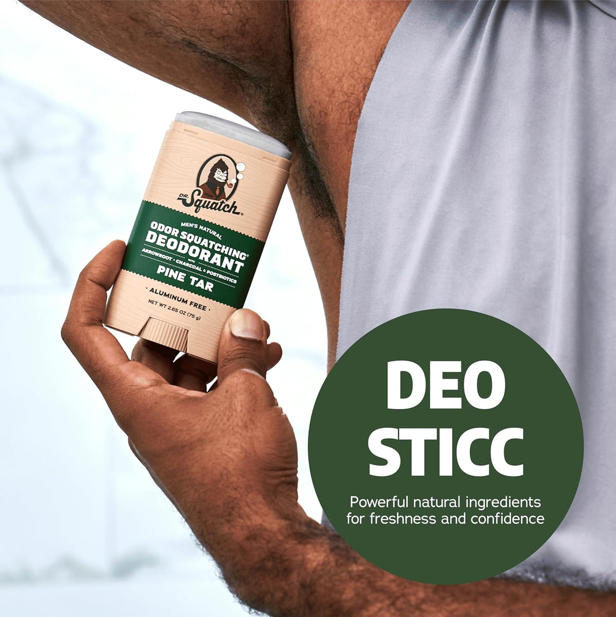 Natural Deodorant for Men - Odor-Squatching Aluminum Free - Pine Tar & Birchwood Breeze (2.65 Oz, 2-Pack)