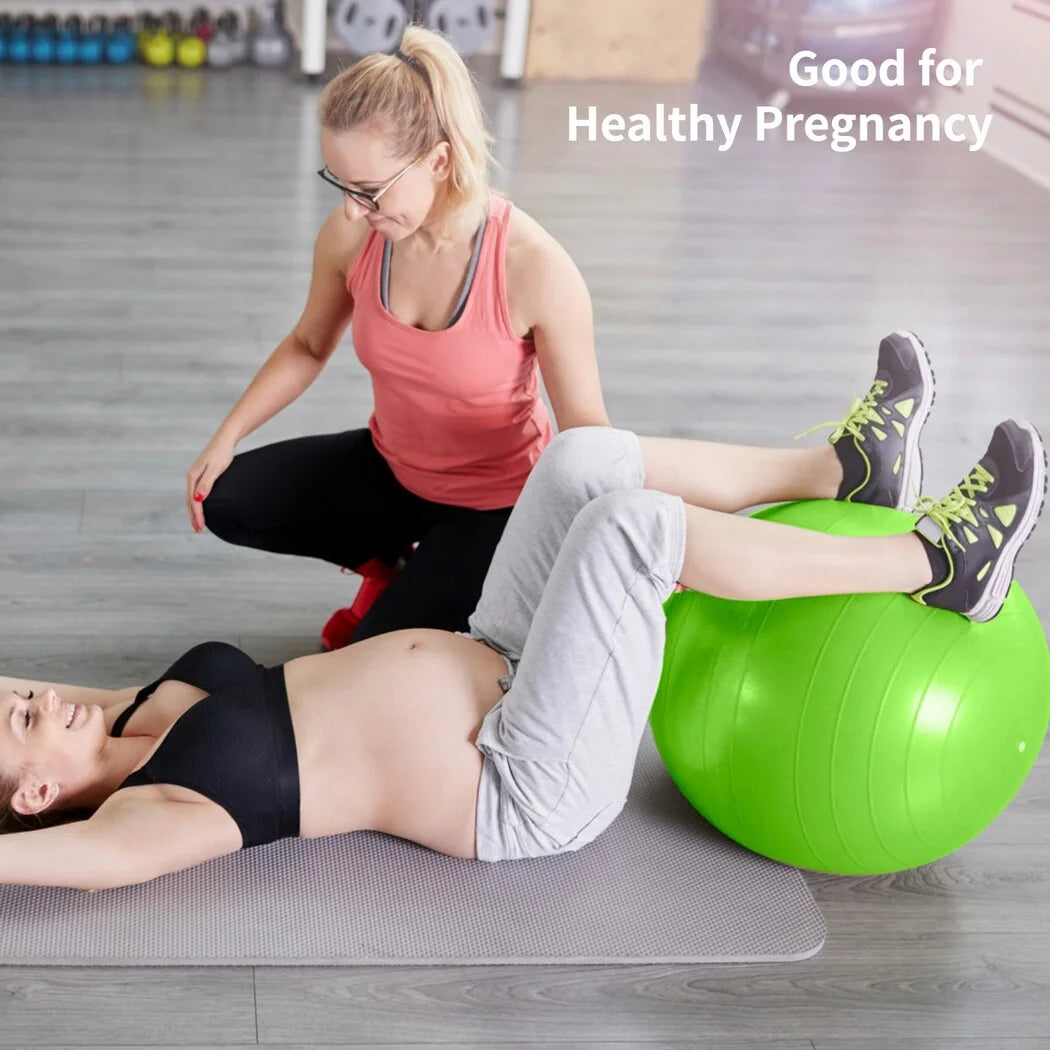 Cardio Drumming Equipment Set, Fitness Balance Ball with Pump & 3.2Oz Sticks, Aerobic Exercise Ball for Workouts, Stability, Pilates, Yoga, Pregnancy Gymnastics