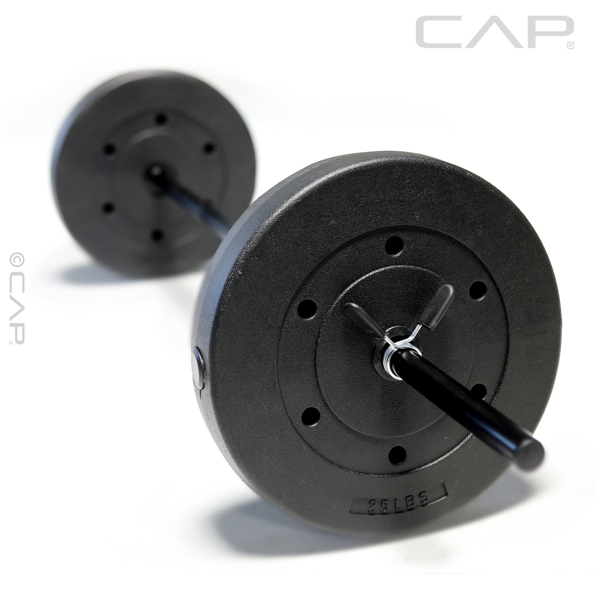Barbell Standard Vinyl Weight Plate Set, 50 Lb (25 Lb X 2)