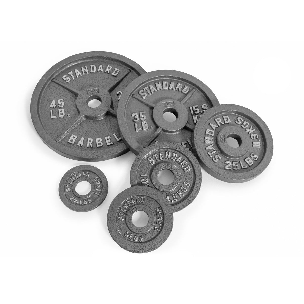 Barbell Gray Olympic Cast Iron Weight Plate, 25 Lb