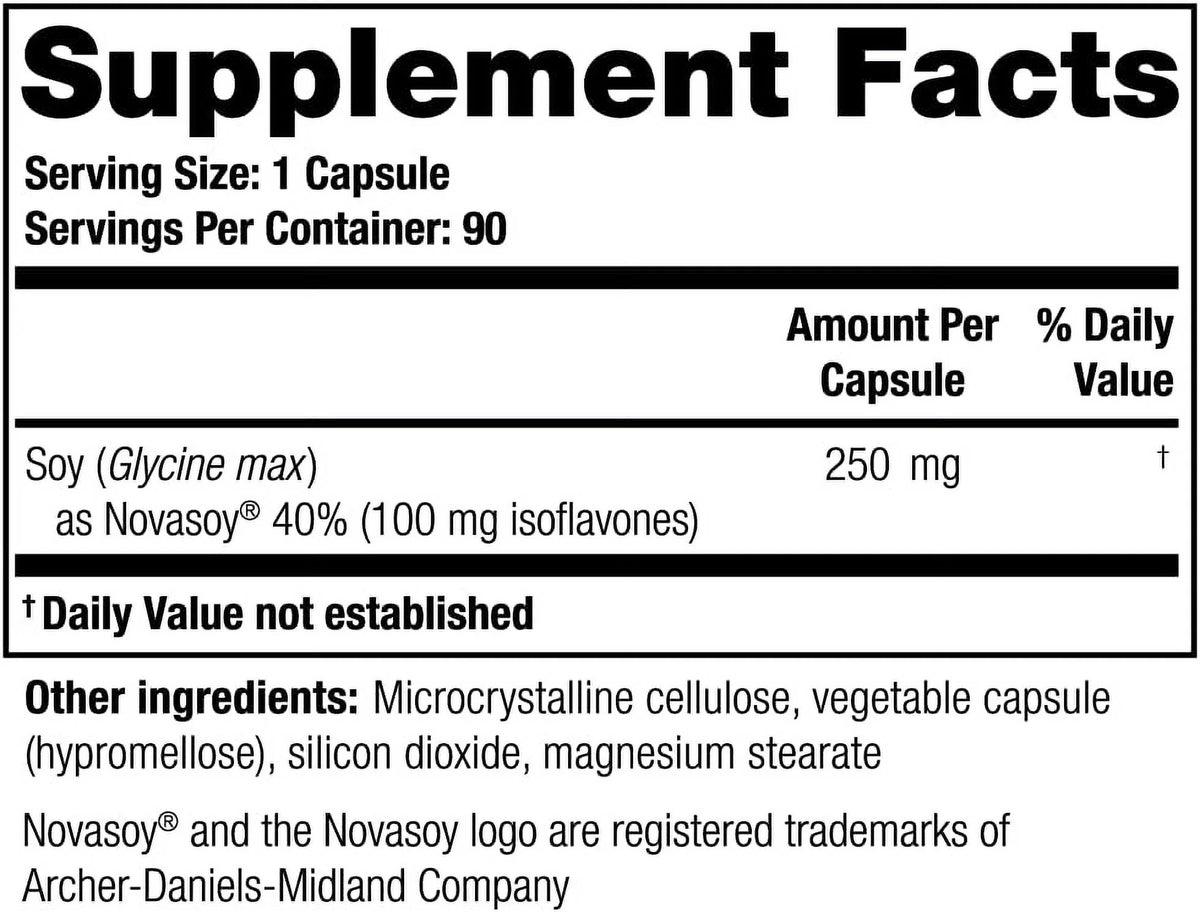 Isorel Whole Soybean Extract Supplement - 90-Day Supply - Menopause Support to Aid Hot Flashes - Prostate Health Support for Men - NSF Certified - 90 Capsules