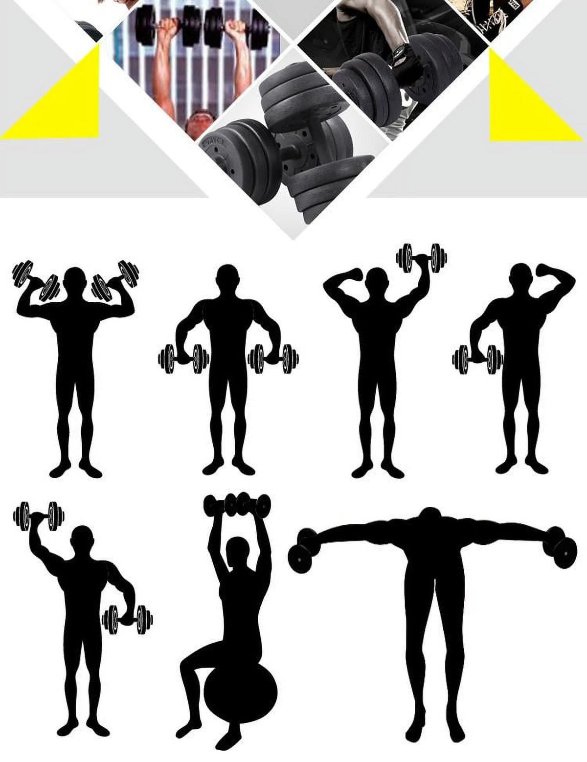 Adjustable Dumbbell Set for Home and Gym Exercise, Black, 44 Lb